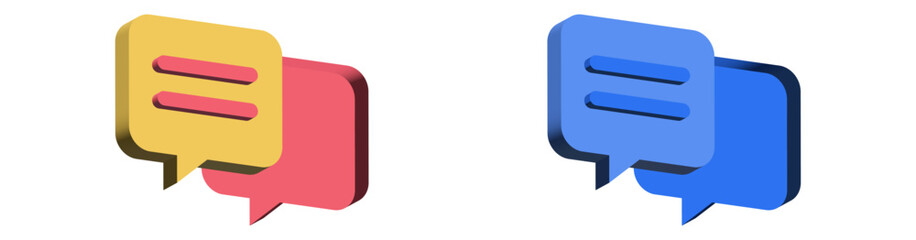 3d chat icon speech bubble symbol Chat message icons - talk message Bubble chat speech text box icon , social media communication background concept. vector illustration	