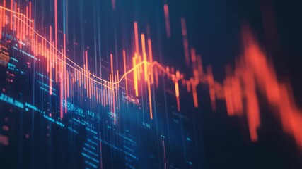 A digital display of waveforms and spectrum graphs with various colors and intensities. This  can be used as a background or an electronic art piece. - Powered by Adobe