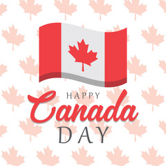 Happy Canada Day flag pattern. Vector