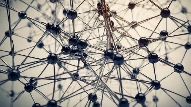 Abstract 3D rendering of interconnected network structure