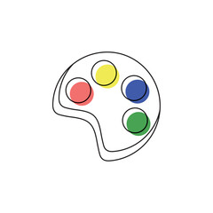 Paint palette outline style. Vector