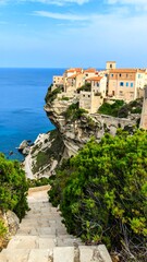 Coastal village clifftop view
