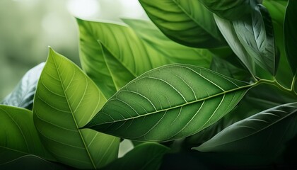 Fototapeta premium each leaf with its unique shape and texture adds depth and movement to the scene