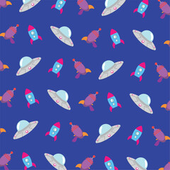 Space adventure pattern. Vector