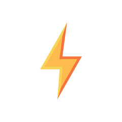 Yellow lightning bolt. Vector