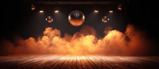 Fototapeta premium Stage with spotlights and smoke