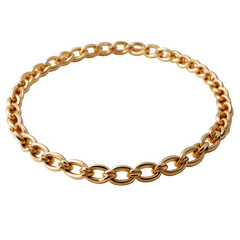 A golden chain bracelet isolated on transparent background, a symbol of luxury