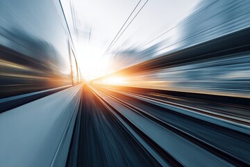 Obraz premium High-speed train tunnel view