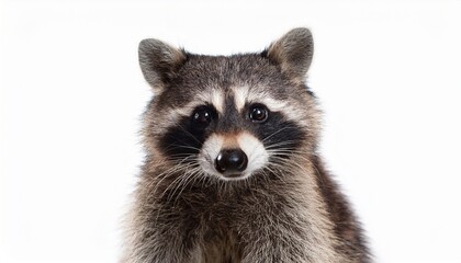 Obraz premium close up portrait of cute adorable raccoon posing isolated on white background