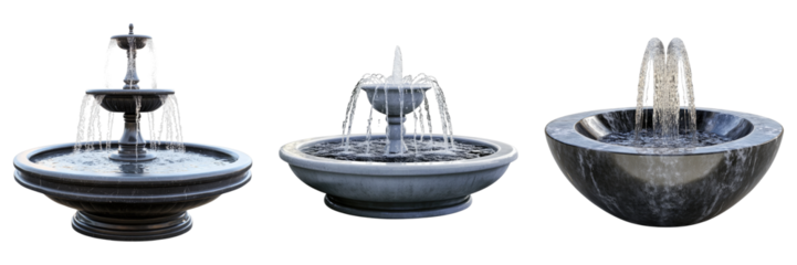 Set of Elkay water fountain isolated on transparent background