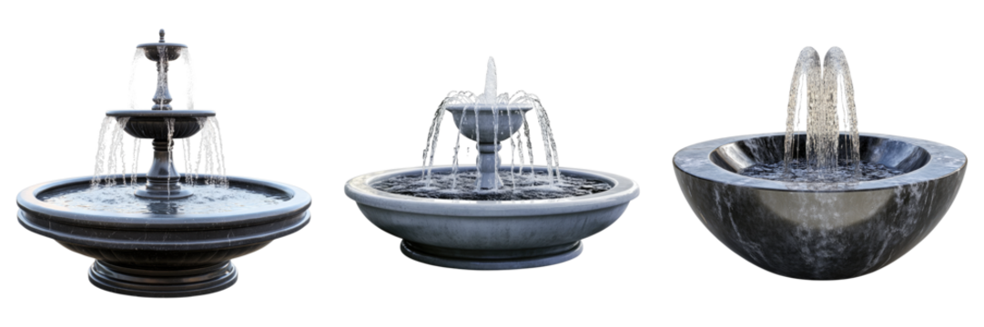 Set of Elkay water fountain isolated on transparent background