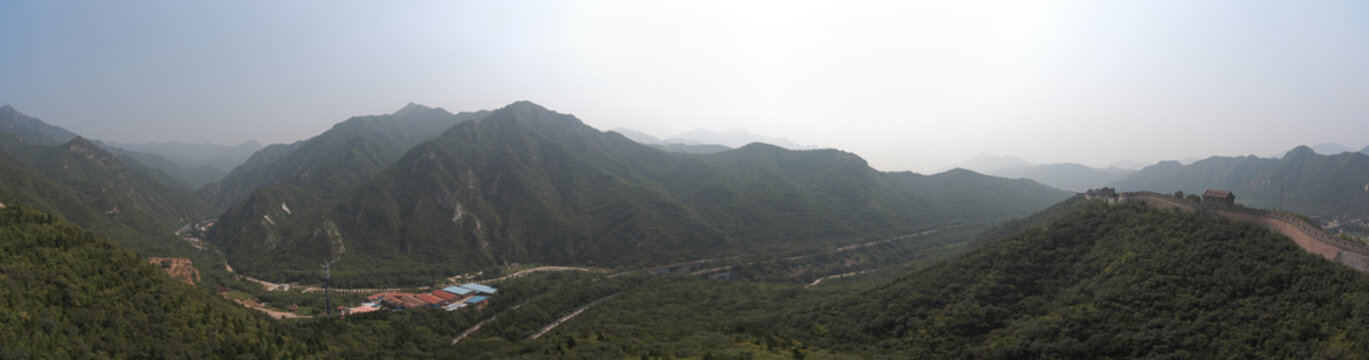 Panoramic View of the Great Wall in Beijing, China