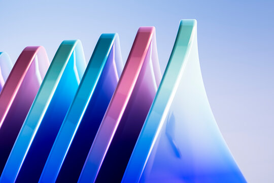 Flowing Translucent 3D Shapes with Elegant Gradient Glass Look