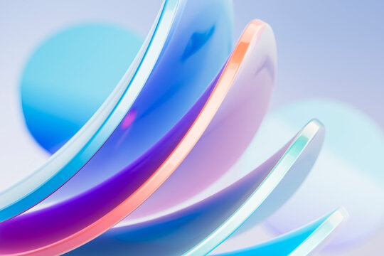 Flowing Translucent 3D Shapes with Elegant Gradient Glass Look