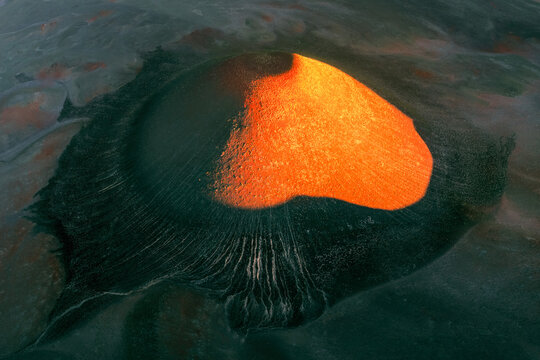 Aerial View of a Volcanic Cone in the Puna de Atacama, Argentina