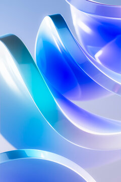 Flowing Translucent 3D Shapes with Elegant Gradient Glass Look
