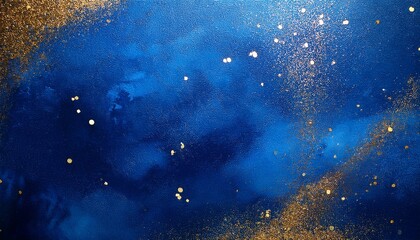 Fototapeta premium abstract blue textured background with gold accents and specks