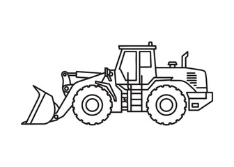 Construction equipment icon of a bulldozer vector
