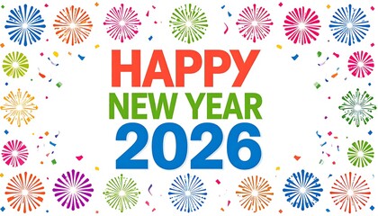 Happy new year 2026 festive graphic design