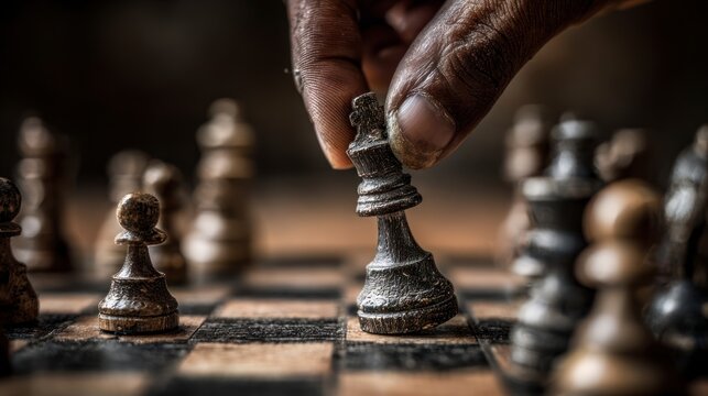 Chess player moving piece