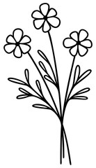 Flower Bouquet | Floral Line Art | Vector Botanical Artwork