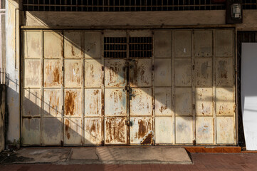 Rusty gate with weathered surface 