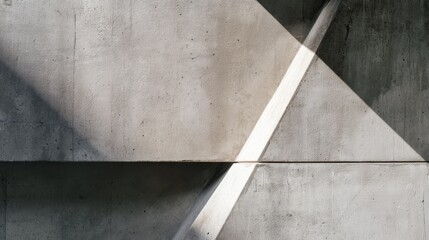 Minimalist concrete wall with geometric shadows and smooth texture in a studio setting.