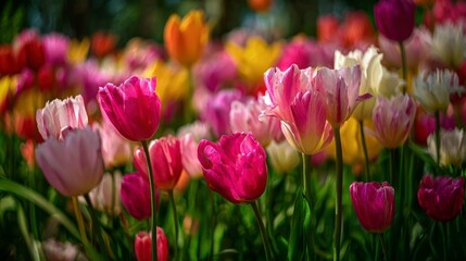 Fototapeta premium Colorful tulip garden