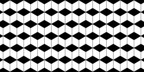 Diamond shapes pattern. Repeated rhombus forms. Tile wall or floor mosaic texture. Minimalistic abstract geometric print. Wallpaper with cubic figures. Vector graphic illustration.