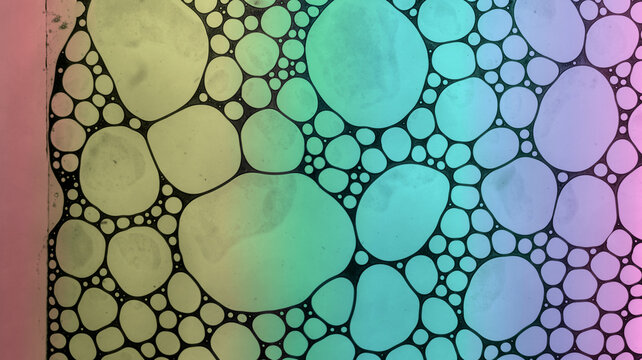 Abstract rainbow colored background with bubbles