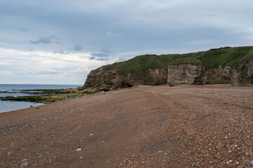 Nose's point beach and cliffs view . English Channel coast of northern England. Hartlepool, UK. 
