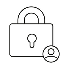 Secure password padlock. Locked user profile. Login security Vector. Private account icon.