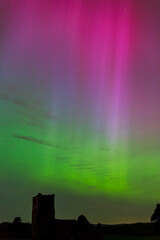 Rare multi-coloured aurora borealis above the skies in Dorset