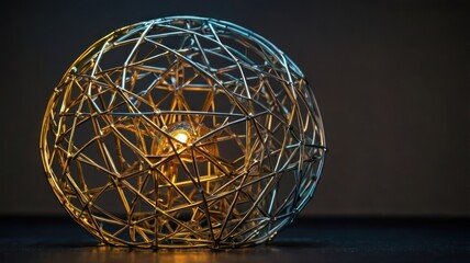 Illuminated Wireframe Sphere: A Modern Design Piece