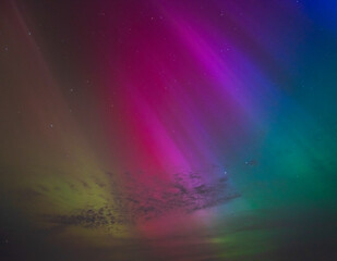 Rare multi-coloured aurora borealis above the skies in Dorset