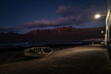 Abandoned Boat on the Shore at Dusk, Lanzarote

