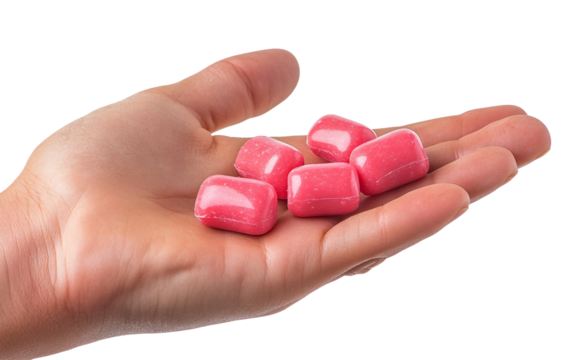 Close-up of prank gum pack designed to snap fingers with hand reaction showing surprise and playful trick in action isolated on transparent background PNG