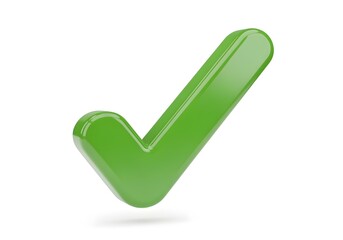 3d icon green check mark isolated on white background autism ADHD neurodiversity approval therapy concept