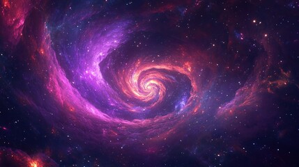 Colorful spiral nebula in deep space