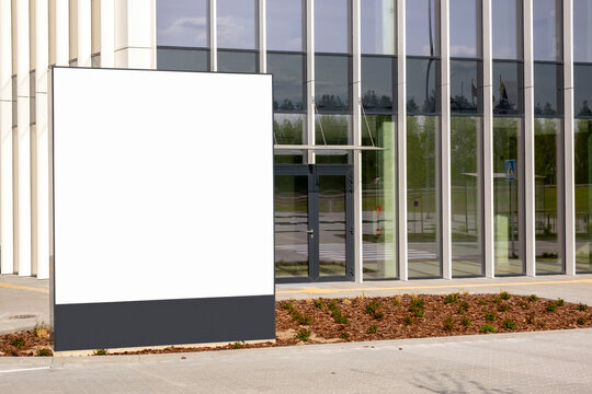 Outdoor billboard mockup with white copy space for business info