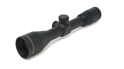 Matte Black Rifle Scope with Green Accents – 16:9 High-Resolution Product Image