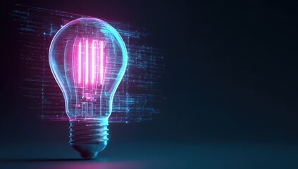 Futuristic glowing lightbulb