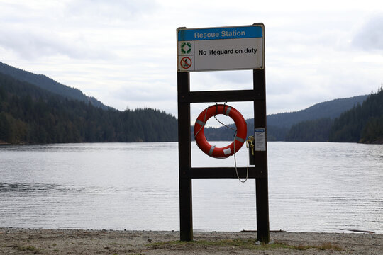 Rescue station on the seashore