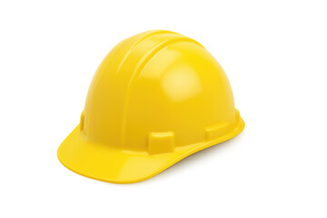 Yellow safety helmet promoting workplace safety on transparent background