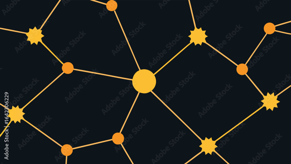 Poster abstract vector design of a floating bar constellation with radiating precise lines