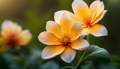 Naklejka premium detailed shot of a blooming flower during summer