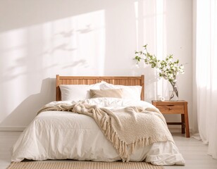 자연광이 스미는 미니멀 원목 침실 Minimal Wood Bedroom with Soft Morning Light