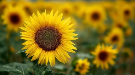 Obraz premium Golden sunflowers field image