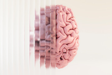 3D brain distortion from anxiety concept