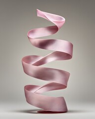 Pink Silk Ribbon Flowing in Gentle Motion